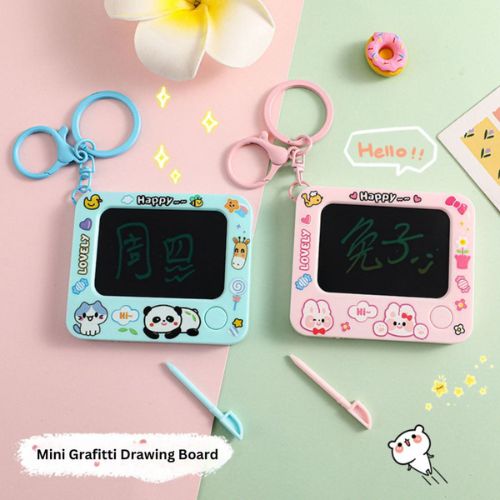 Cute Portable Mini Drawing Board Keychain - Small Writing Pad