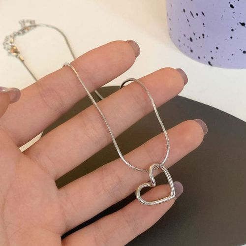 PRJ-183 Hollow Heart Pendant – Golden & Silver