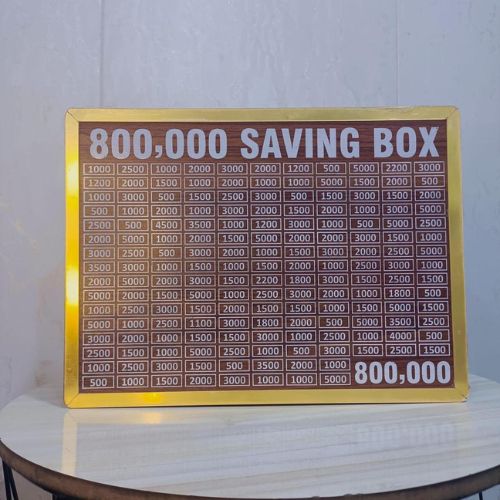 8 Lakh Money Saving Box – Wooden 800,000 Target Saving Box