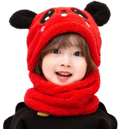 Winter Baby Cap - Soft Velvet with Cartoon Panda and Rabbit Design