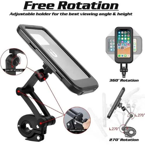 Bike Phone Holder Universal 360° Adjustable Rain Proof Motorcycle Phone Holder