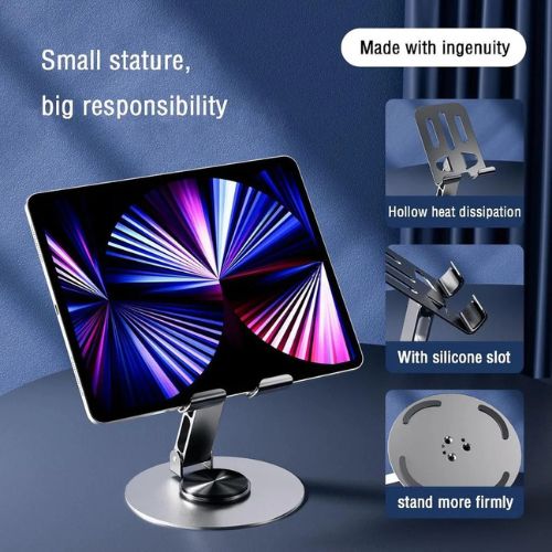 360° Rotating Metal Tablet & Mobile Stand - Mobile Phone Holder