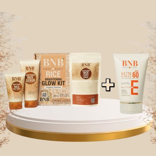 BNB 4 in 1 Skincare Bundle - 4 Pcs Facewash, Scrub, Mask & SPF 60 Sunblock
