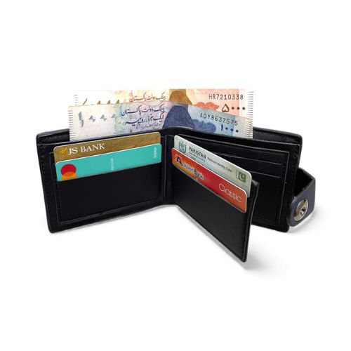 Men PU Leather Wallet with Box | Multi Card Slots & Secure Snap Button