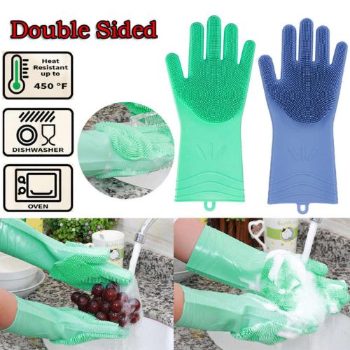 Magic Reusable Silicone Gloves with Wash Scrubber