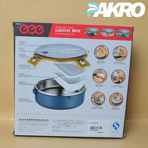 Stainless Steel Round Lunch Box With Small Box Insert Leak Proof