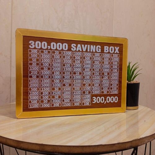 300,000 Saving Box – Wooden Money Saving Challenge Box