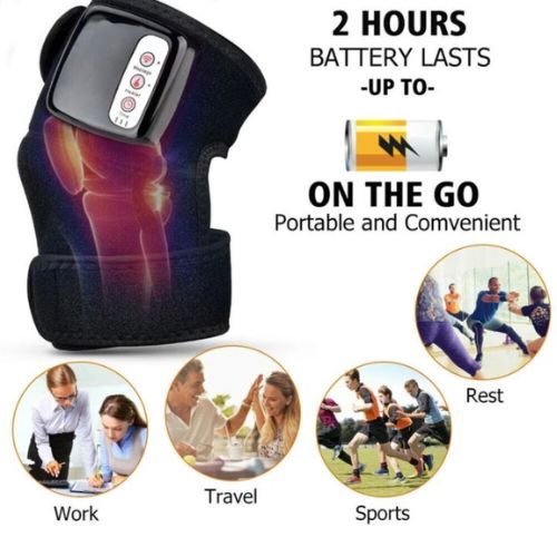 Electric Heat and Vibration Knee Massager for Pain and Joint Relief