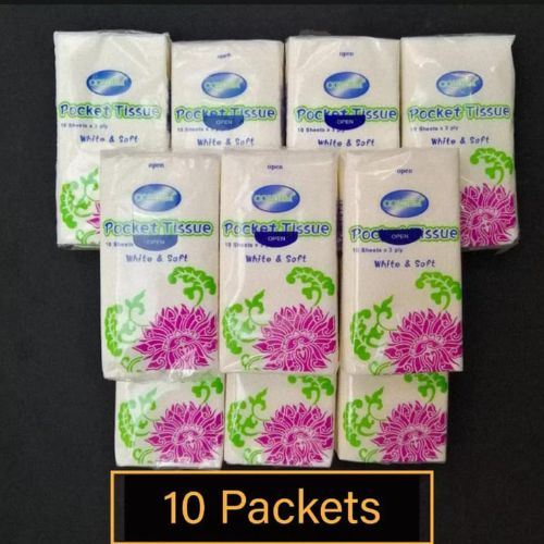 10 Packs Portable Pocket Travel Tissues – Soft & Skin-Friendly for Daily Use