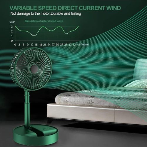 Portable Foldable Rechargeable Fan - 1 Pc Green Mini Fan for Easy Use