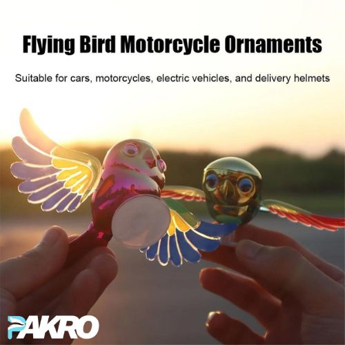 Colorful Bird Motorcycle & Car Ornament Waving Wings Flying