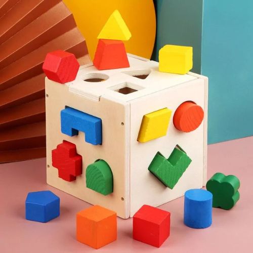 Wooden Hole Shape Intelligence Box Big - Shape Wood Puzzle