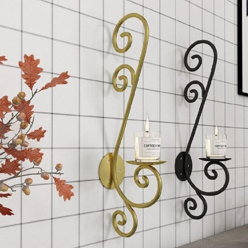 Stunning Golden & Black Candle Stand - 1 Pc Metal Decor