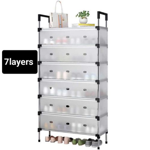 Multi Layer Dustproof Shoe Rack Organizer With Cover Foldable Shoe Storage Cabinet