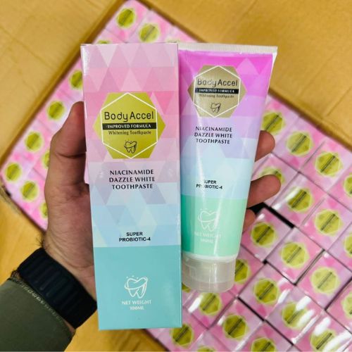 Whitening Toothpaste with Niacinamide & Probiotics | Body Accel | Bright Smile Formula