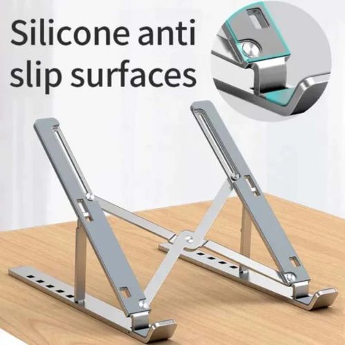 Portable Aluminum Laptop Metal Stand - Adjustable Height Folding Holder