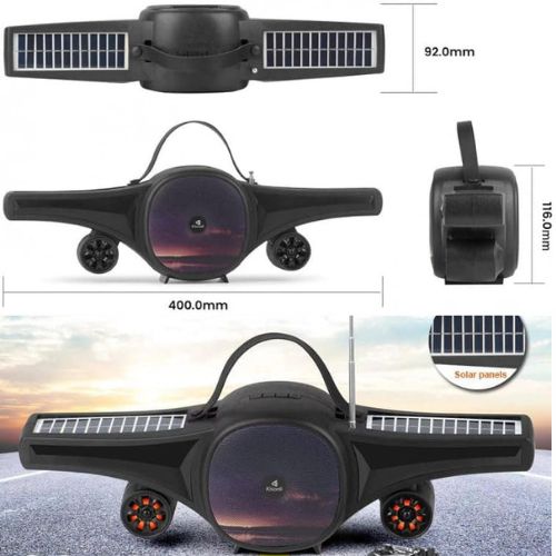 SC21 Powerful Dual Solar Panels Supper Bass Portable BT Speaker