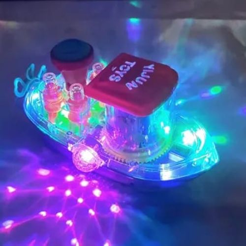 Gear Ship Bump and Go Toy for Kids with 3D Lights, Music & Automatic Action Play