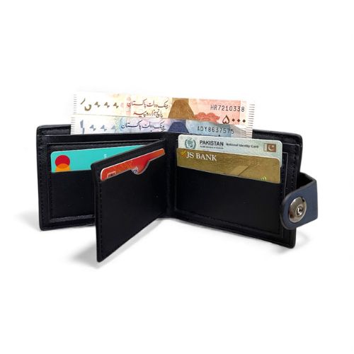 Men PU Leather Wallet with Box | Multi Card Slots & Secure Snap Button