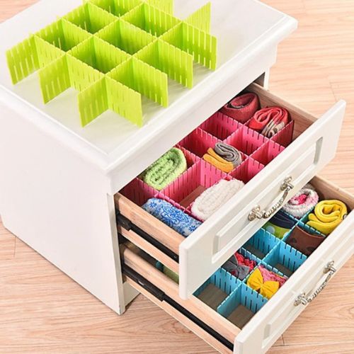 Pack of 4 Plastic Drawer Dividers - Adjustable Partition Boards for Cabinets