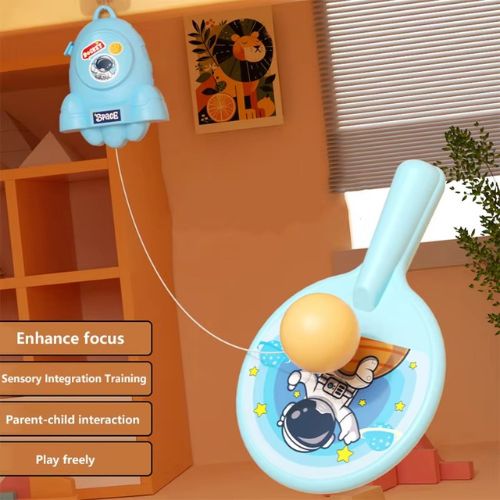 Hanging Ping Pong Game Set – Table Tennis Self Training Kit with 2 Rackets