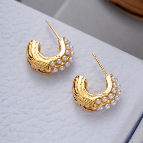 Pearl Bali – Elegant Korean Style Earrings - Golden - ZJX-169