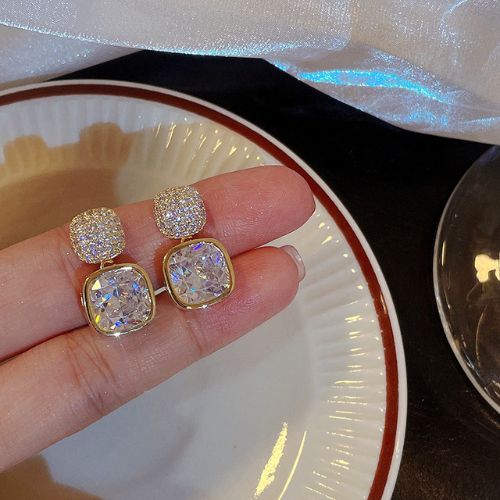 Korean Zircon Crystal Earrings ZJE-163