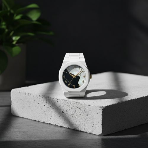White Aura Watch Elegant Design Durable Build Comfortable Strap