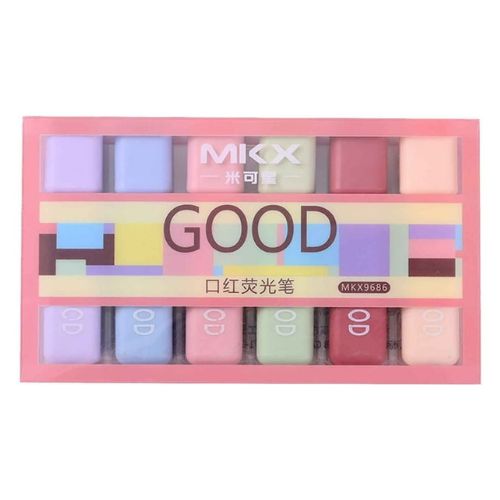 6Pcs/Set Morandi Color Highlighter Pens Art Drawing School Office Stationery