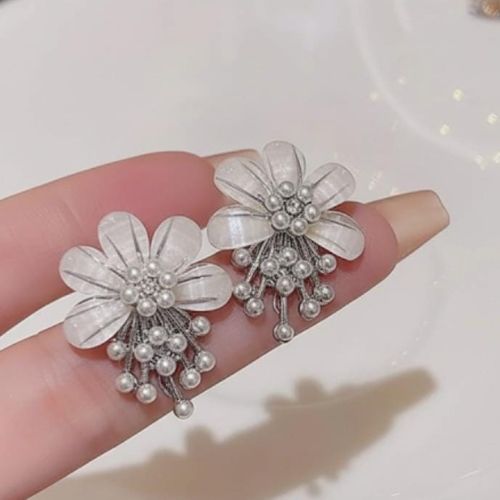 Flower Pearl Korean Earrings ZJX-162