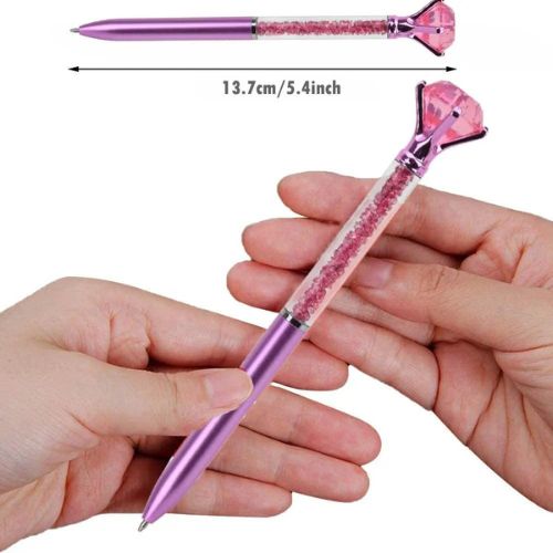 Diamond + Metal Ballpoint Pens For Office School And Daily Use (Random Color)