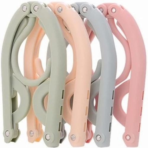 Pack of 10 - Portable Folding Clothes Hangers with Slots