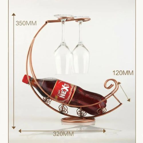 Creative Bottle & Glass Holder Metal Bottle Display Stand