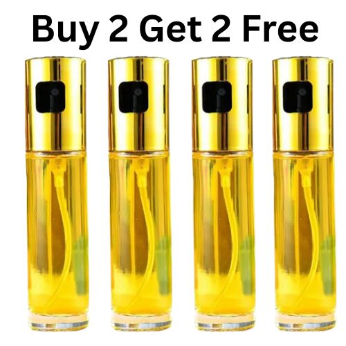 Stainless Steel Glass Oil Spray Bottle Golden Pump for Oil Control