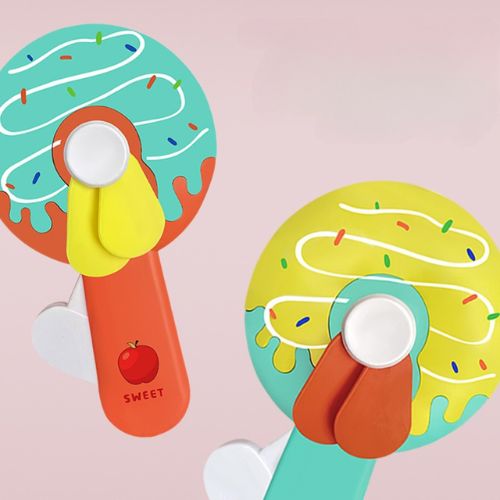Donut Kid Fan – Cute Handheld Mini Fan for Kids | Portable Cartoon Fan