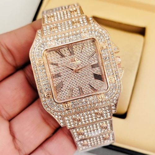 Ladies Stylish Stone Watch | Premium Crystal Dial New Arrival