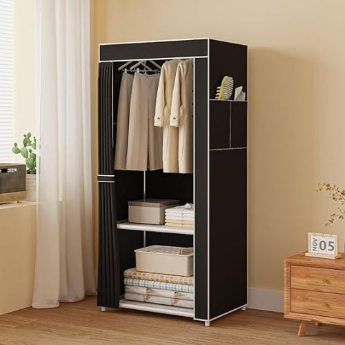 Heavy-Duty Portable Single Fabric Wardrobe