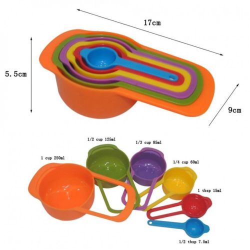 Pack of 6 pcs Measuring Cups and Spoons Set