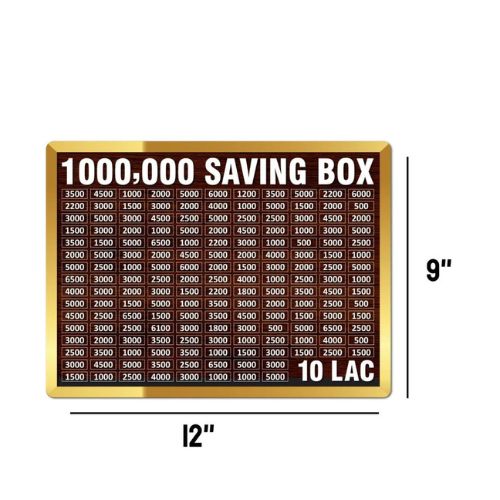 10 Lakh Money Saving Box – Wooden 1000000 Target Chart - Durable Money Box