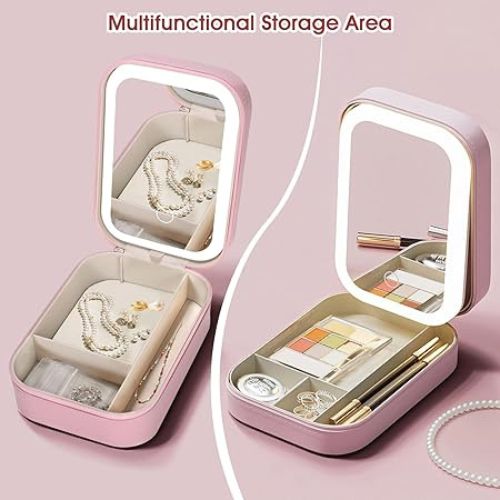 Portable Folding Makeup Mirror Jewellery Box