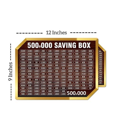 5 Lakh Money Saving Box – Wooden 500,000 Target Chart