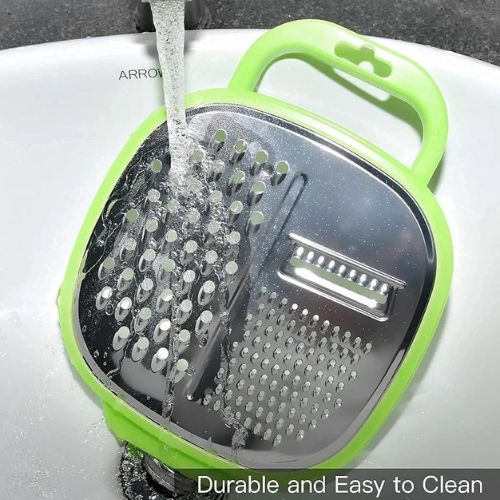 3-in-1 Cheese Grater with Storage Container, 3 Blades, Non-Stick Coating