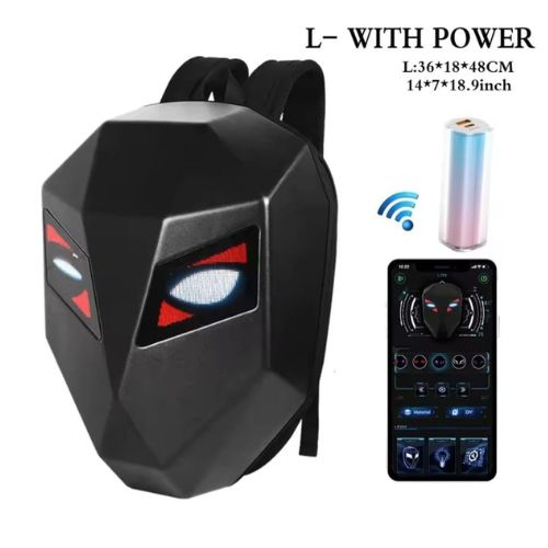 LED Screen 3D Hard Shell Backpack With Waterproof LED Eyes