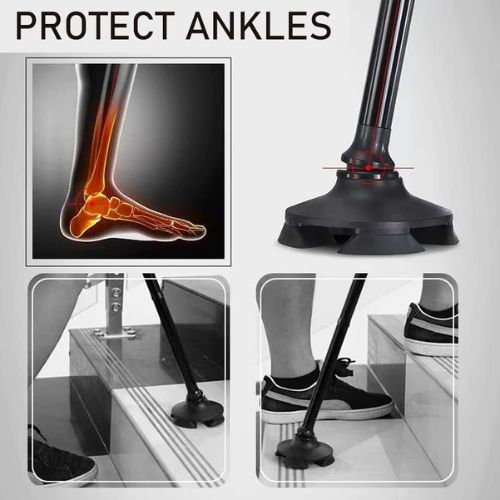 Portable Folding Walking Stick with Led Light & Aluminium Handle