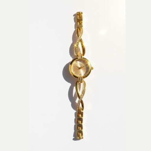 Elegant Zircon Korean Watch - Golden & Black - RTJ-181