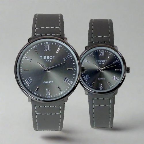 Stylish Unisex Analogue Couple Leather Watch - Water Resistant