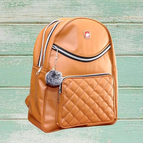 Girl's Leather Backpack School Bag College All Time Wear