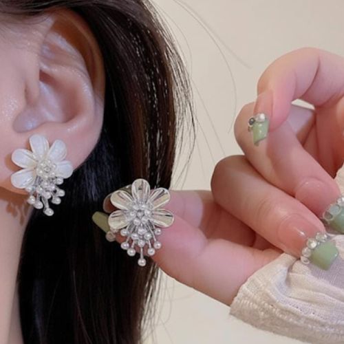 Flower Pearl Korean Earrings ZJX-162