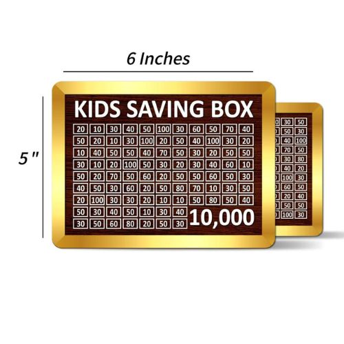 10,000 Rupees Kids Saving Box – Wooden Money Saving | Challenge Chart for Children