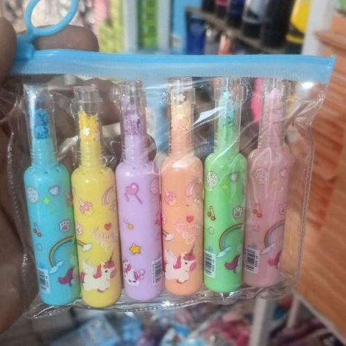 Pack of 6 Bottle Shaped Kromi Character Highlighters for Girls and Boys